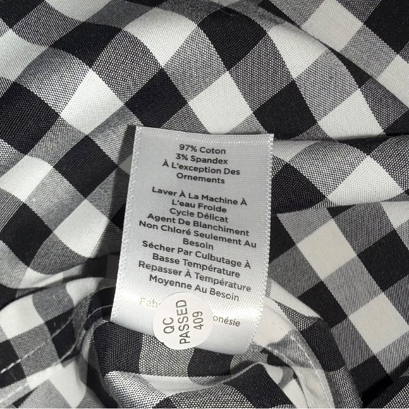 NWT TALBOTS PERFECT SHIRT - GINGHAM Plus 14W Black/White - Picture 8 of 13